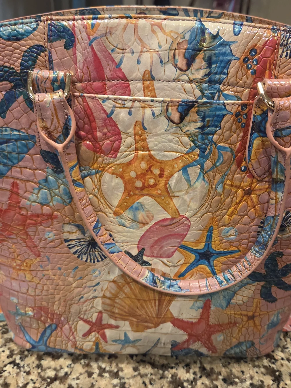 Bright Pink Sea Life Tote Bag With Matching Wallet- Brahmin